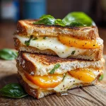 Honey Peach & White Cheddar Grilled Cheese