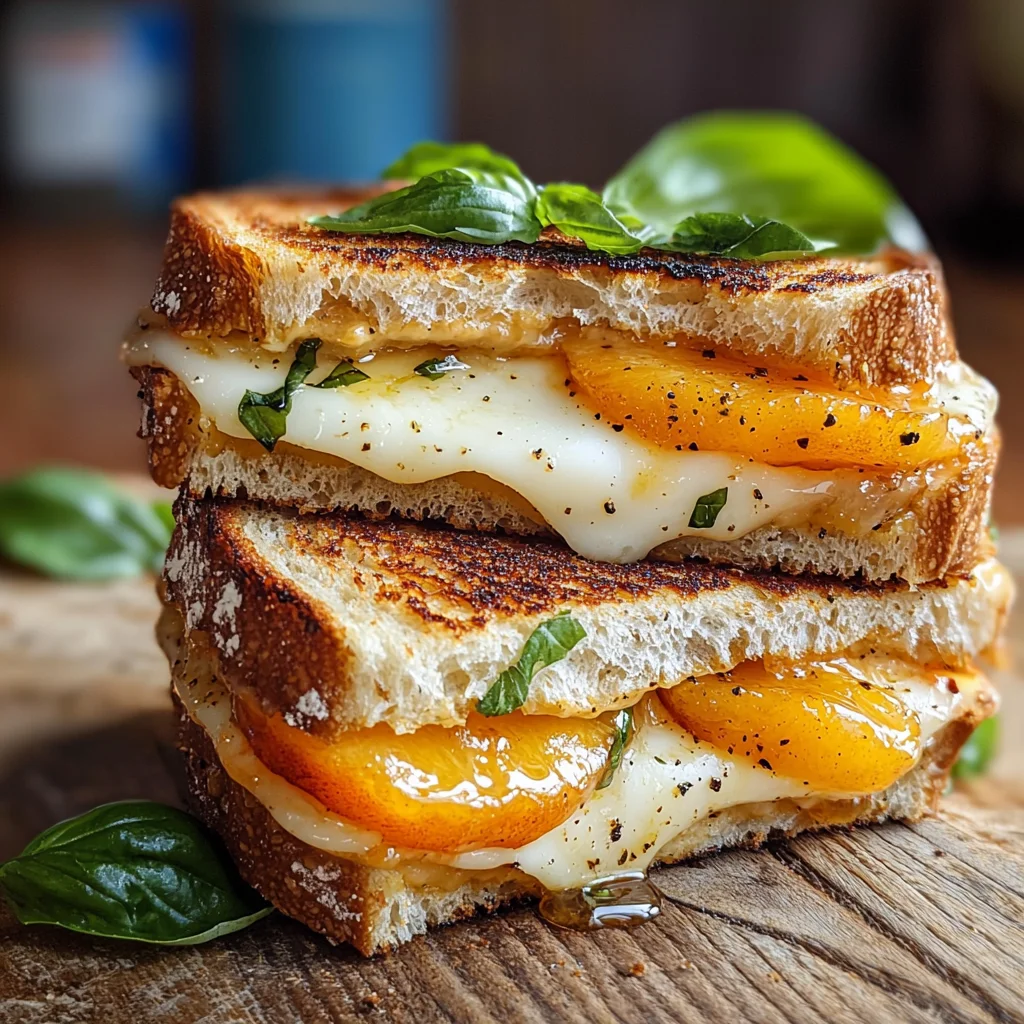 Honey Peach & White Cheddar Grilled Cheese
