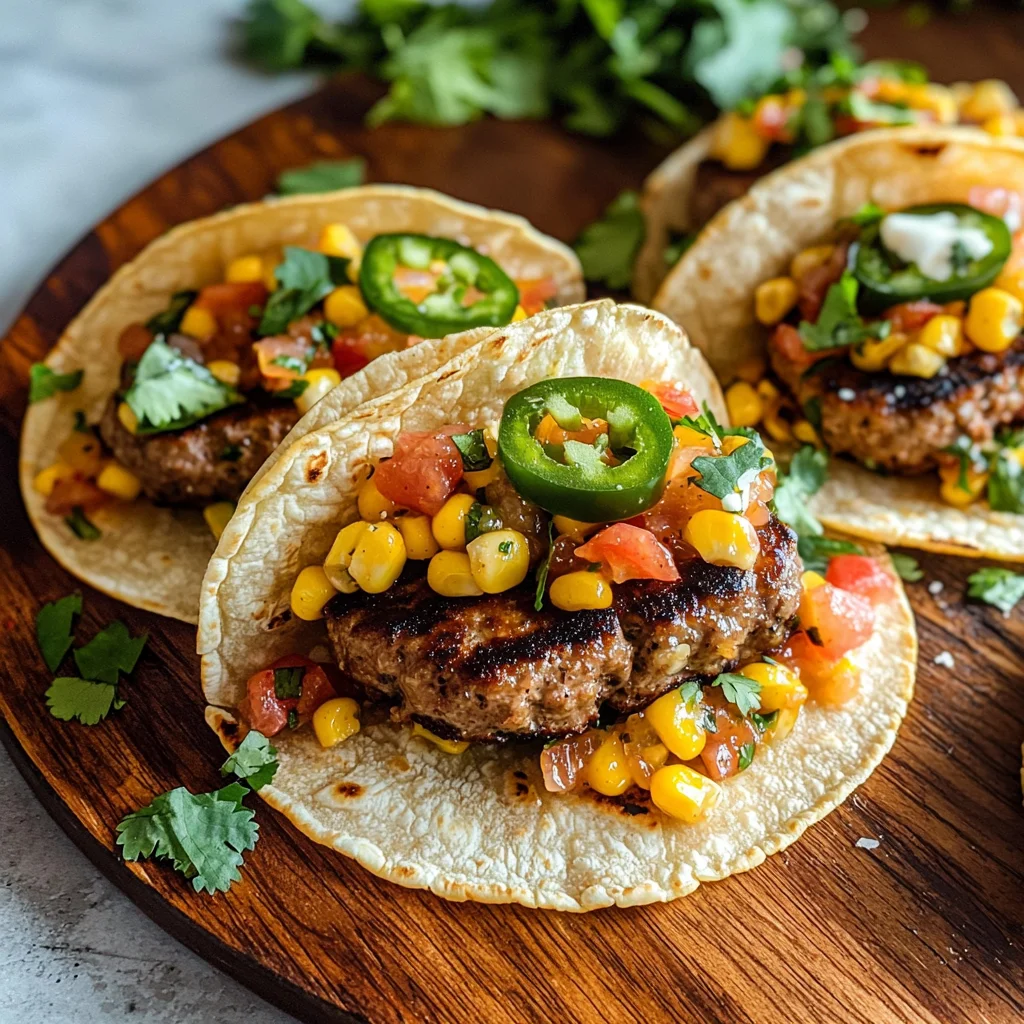 Street Corn Smash Burger Tacos